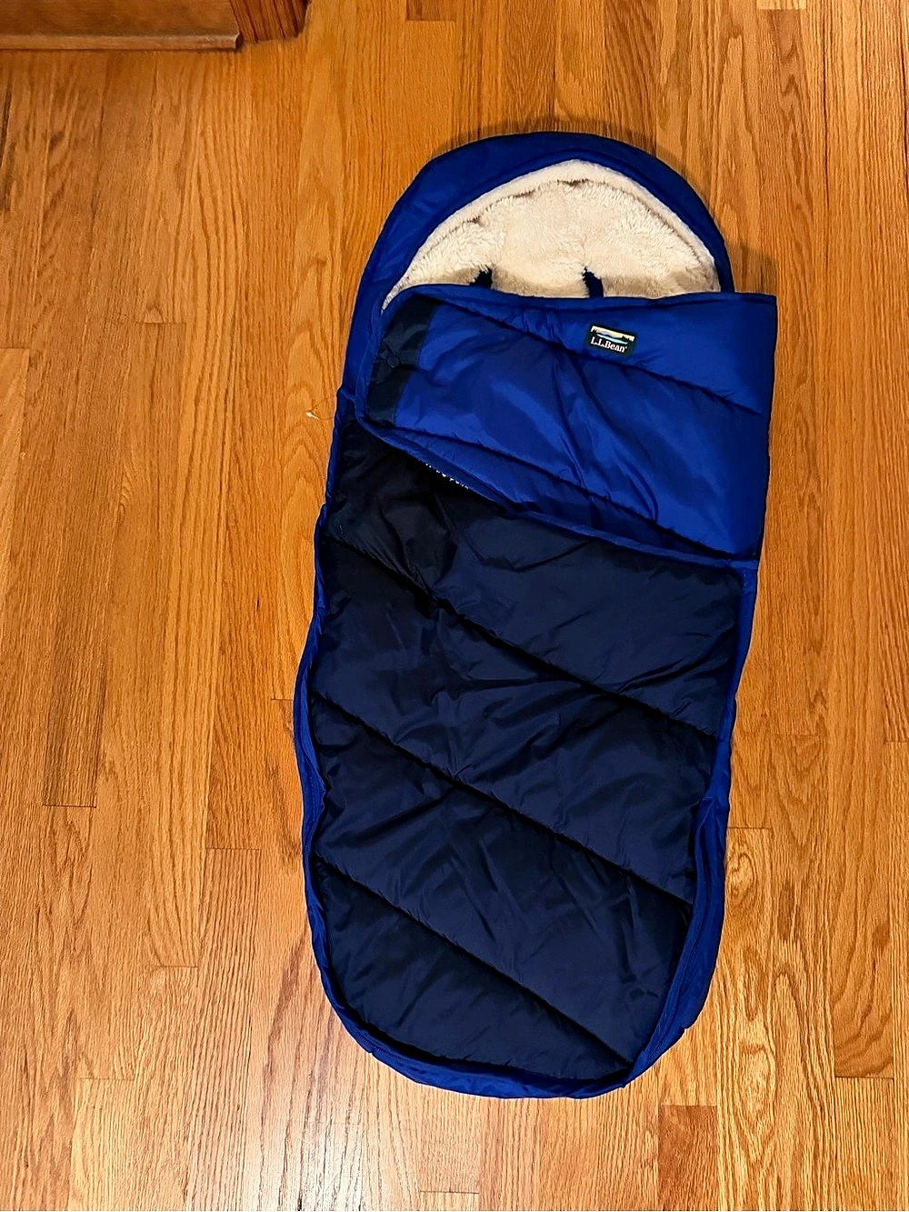L.L.Bean Snow Bunting Blue Sherpa-Lined Sleeping Bag for Stroller